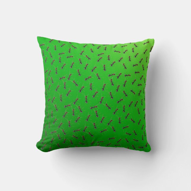 Coussin Green Bull Ants Swarming, (Recto)