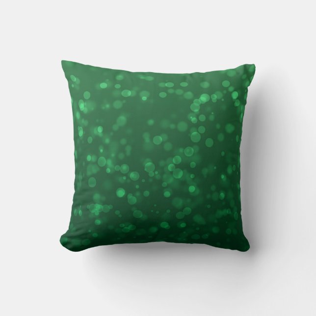 Coussin Green Christmas Bokeh Motif (Recto)
