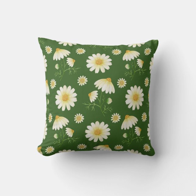 Coussin Green Florals Agritourisme Décor Faisy Jeu d'oreil (Recto)