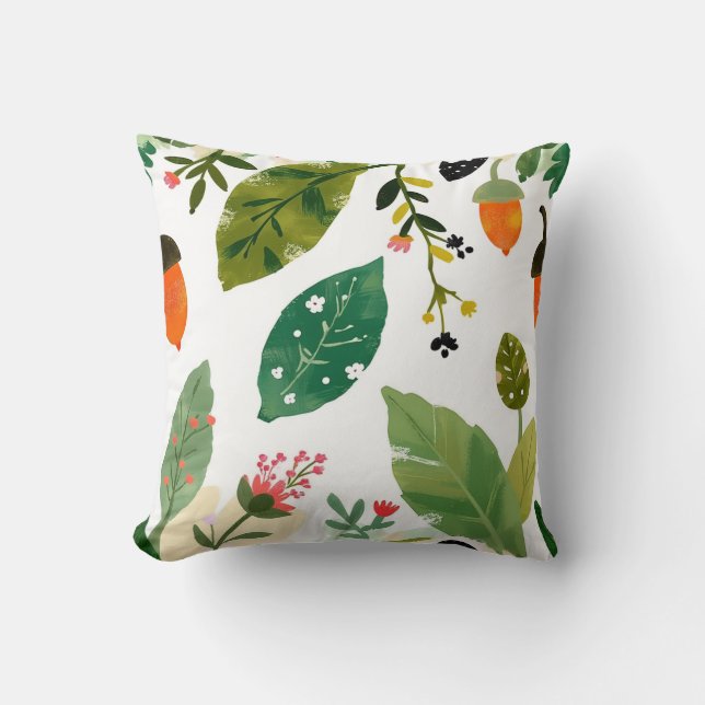 Coussin Green Forest Leaf Cushion (Recto)