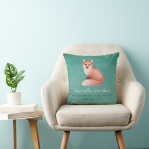 Coussin Green Fox personnalisé bébé natalité Statistiques
