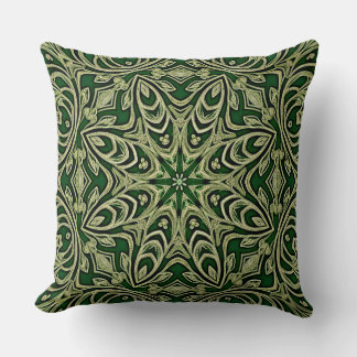Coussin Green Gold Decorative Throw Pillow