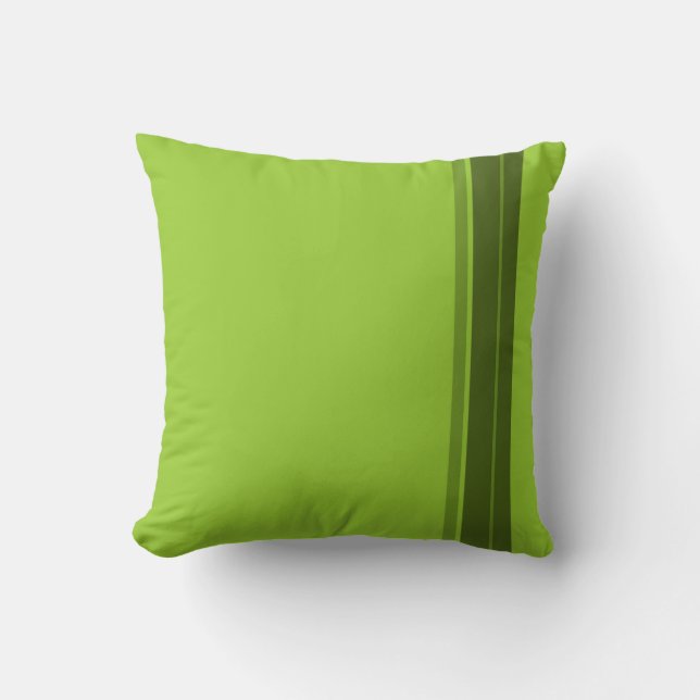 Coussin Green Lime Stripes Art Design Abstrait (Recto)
