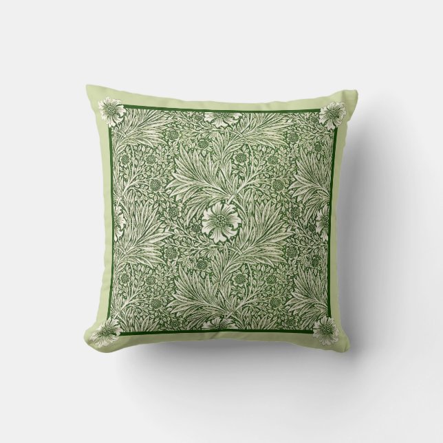 Coussin Green Marigolds - Coton William Morris (Recto)
