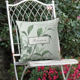Coussin Green Modern Vintage Jardin élégant Feuille Citati
