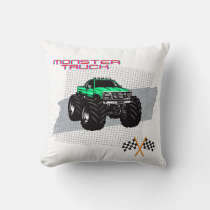 Coussin Green Monster Truck Carré Cushion