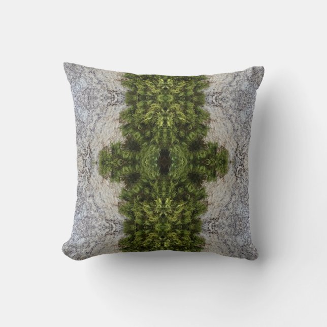 Coussin Green Moss & Earth Art Abstrait (Recto)