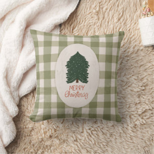 Coussin Green Plaid Joyeux Noël, Agritourisme rustique