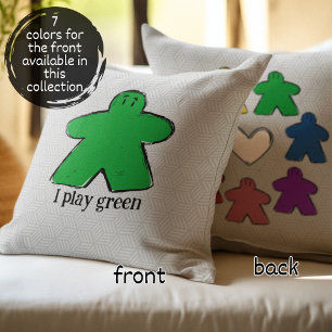 Coussin Green Rainbow Meeple Board Game Love