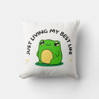 Coussin Green Sweet Cute Simple Frog Character Pillow
