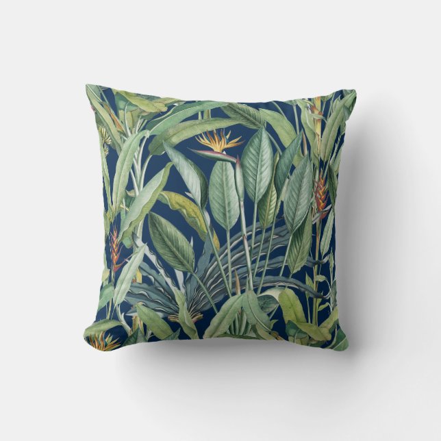 Coussin Green Tropical Jungle Banana Tree Strelitzia (Recto)