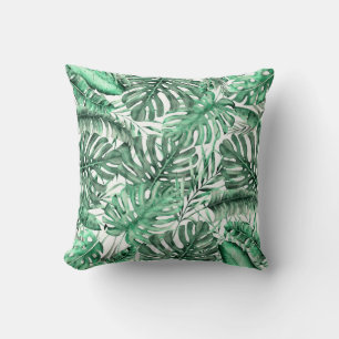 Coussin Green Tropical Palm Feuilles Summer Island Breeze