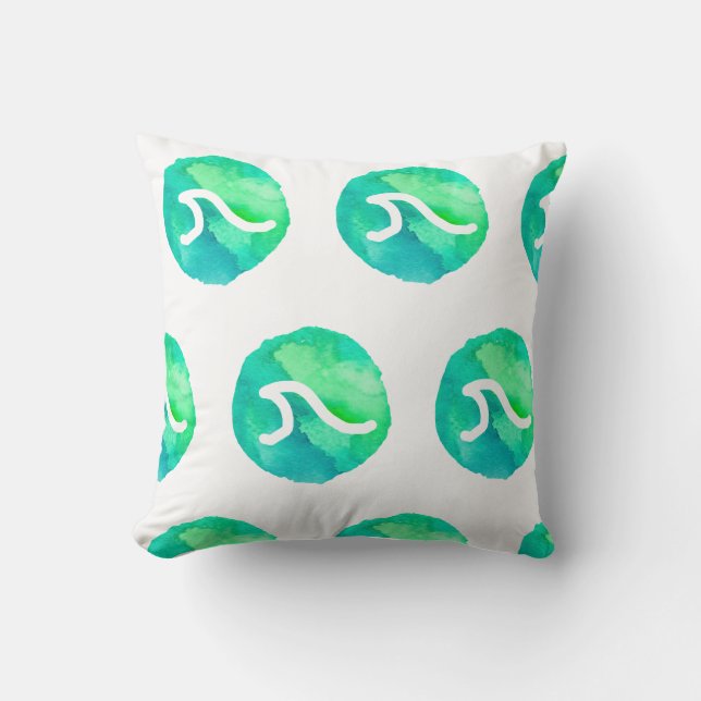 Coussin Green Wave Design (Recto)