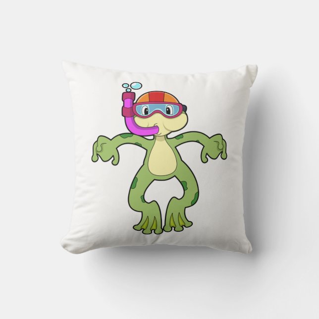 Coussin Grenouille à la plongée avec tuba (Recto)