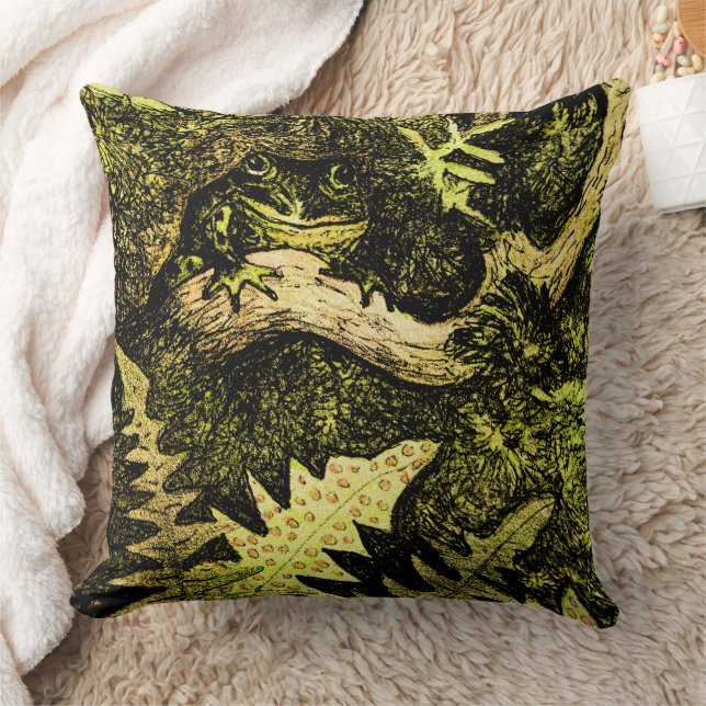 Coussin Grenouille Art Nouveau hollandaise dans l'arbre (Couverture)