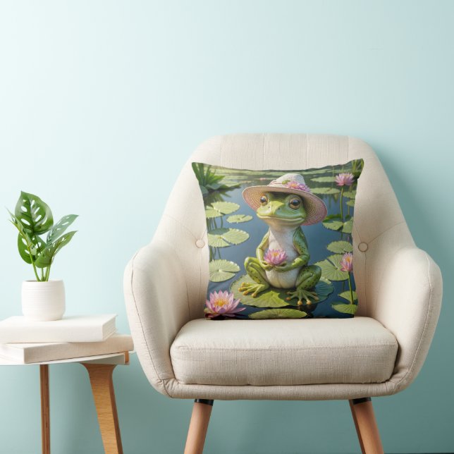 Coussin Grenouille assise sur un tapis de Lily (Chaise)