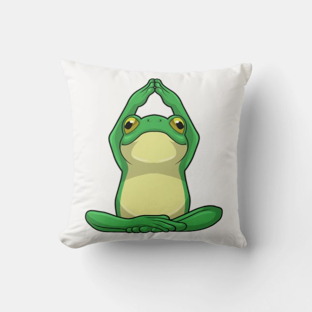 Coussin Grenouille au yoga en jambe croisée (Recto)