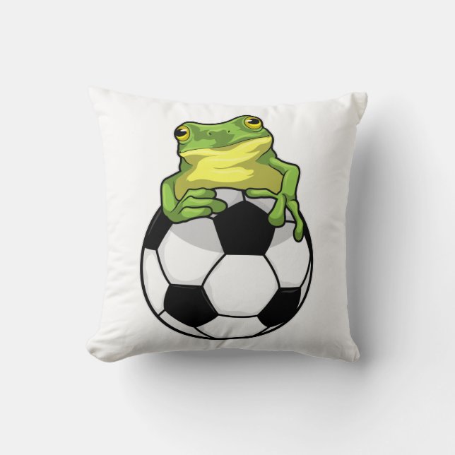 Coussin Grenouille avec ballon de football (Recto)
