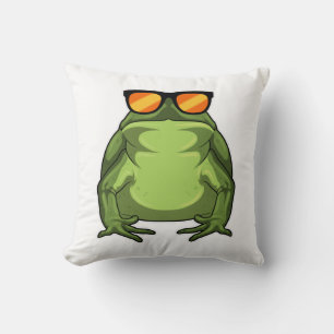 Coussin Grenouille avec lunettes de soleil