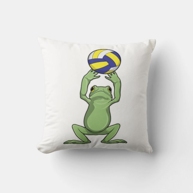 Coussin Grenouille avec volleyball (Recto)