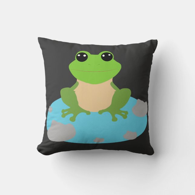 Coussin grenouille dans l'étang (Recto)
