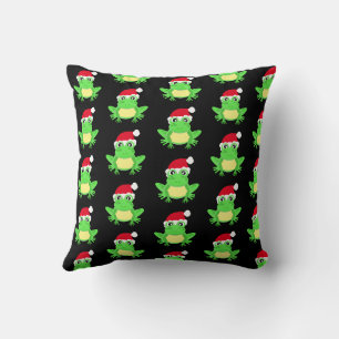 Coussin Grenouille de Noël Santa Hat Motif Noir Nouveauté