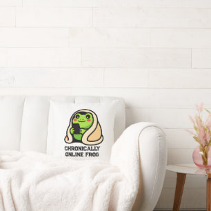 Coussin Grenouille drôle de mème amusant en ligne de maniè