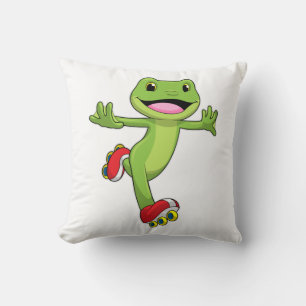 Coussin Grenouille en Patinage en ligne avec Roller skates