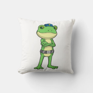 Coussin Grenouille en tant qu'agent de police avec casquet