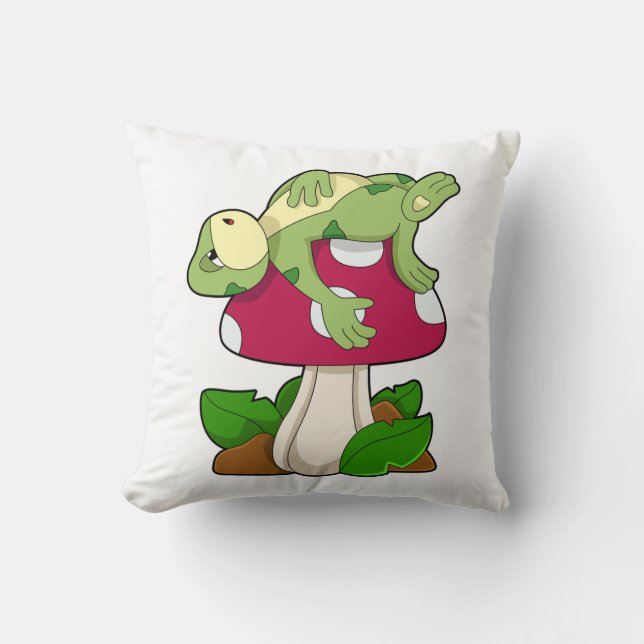 Coussin Grenouille endormie avec champignon (Recto)