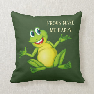 Coussin grenouille mignonne ajouter du texte