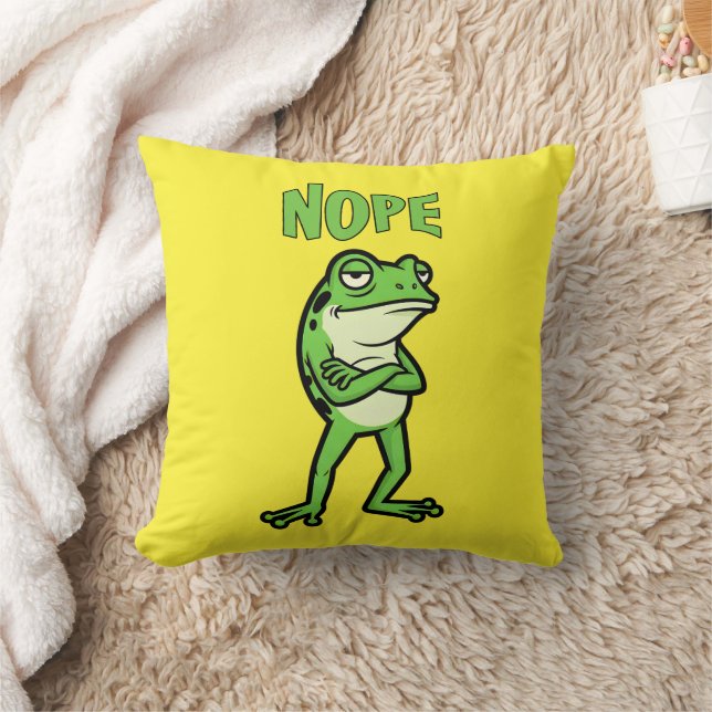 Coussin Grenouille mignonne et insolente, non, crapauds gr (Couverture)