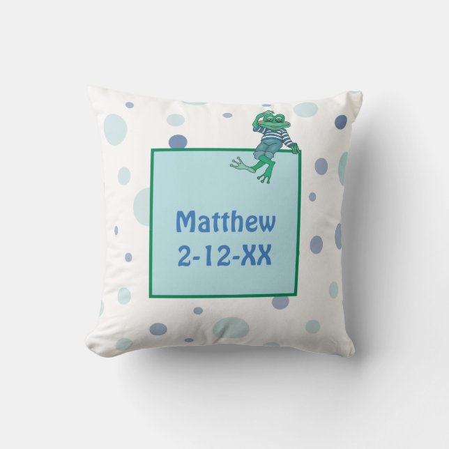 Coussin Grenouille portant des jeans (Recto)