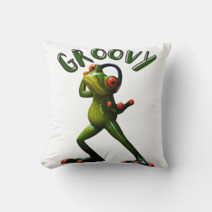 Coussin Grenouille verte groovy