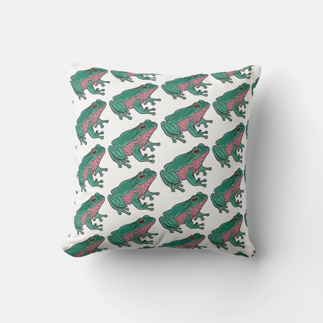 Coussin Grenouille verte mignonne (Recto)