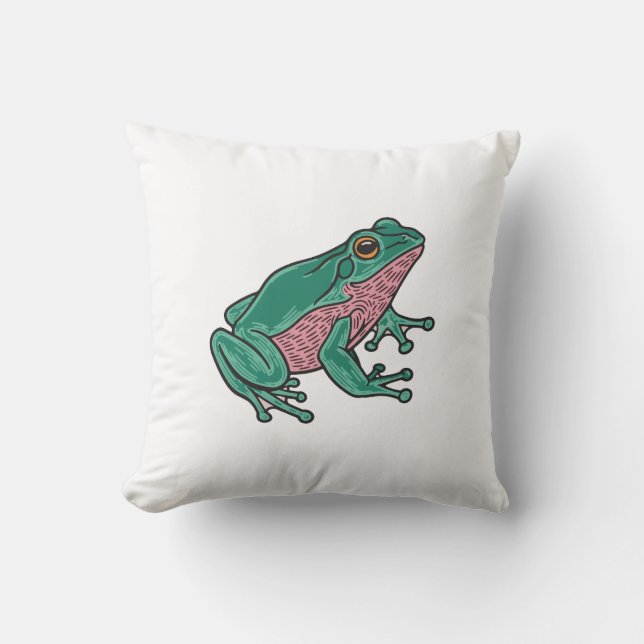 Coussin Grenouille verte mignonne (Recto)