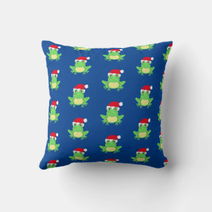 Coussin Grenouille verte Santa Hat Cartoon Motif Novelté b