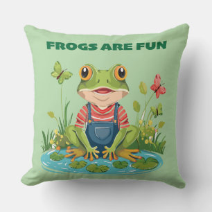 Coussin grenouilles amusantes