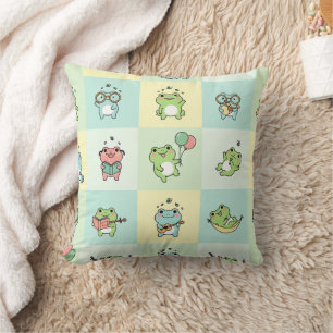 Coussin Grenouilles avec de minuscules hobbies