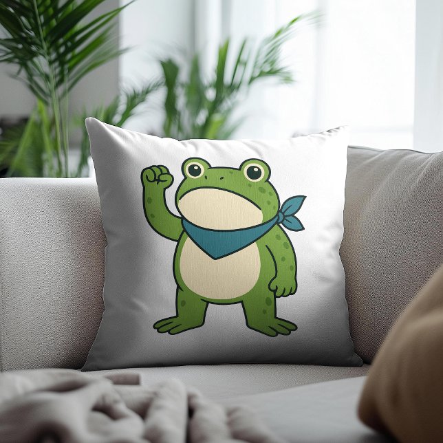 Coussin Grenouilles Contre le Fascisme Manifestation de Gr (Créateur téléchargé)