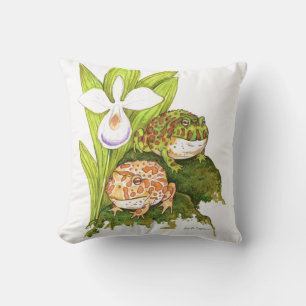 Coussin Grenouilles Cornues Ornées