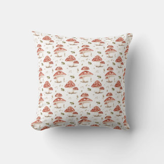 Coussin Grenouilles des bois et champignons Amanite tue-mo