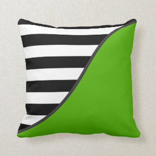 Coussin Grèves vertes et noires et blanches de la chaux