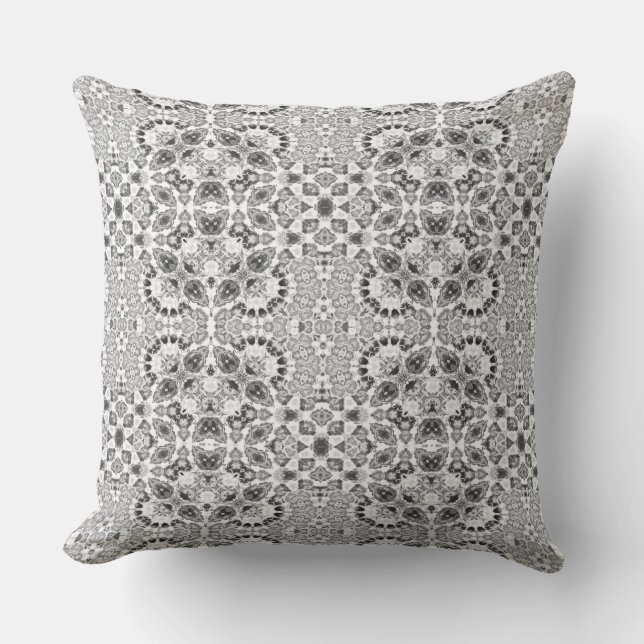 Coussin Grey abstract ethnic ornament decor  (Recto)