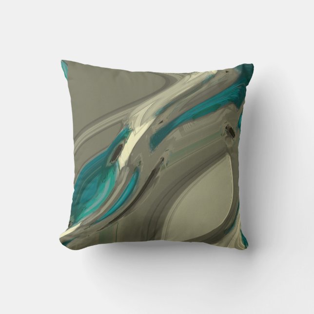 Coussin Grey and Blue Abstract (Recto)