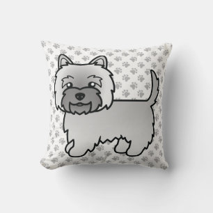 Coussin Grey Cairn Terrier mignon chien de dessin