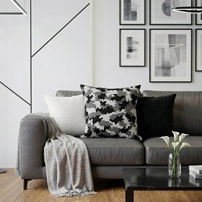 Coussin Grey Digital Camo (Créateur téléchargé)