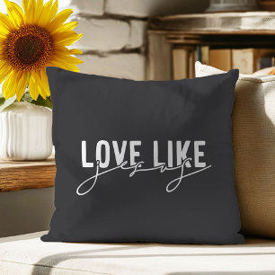 Coussin Grey Love comme Jésus Christian Throw Pillow