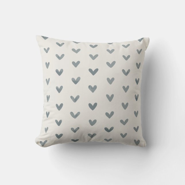 Coussin Grey Love Hearts Motif OffWhite (Recto)