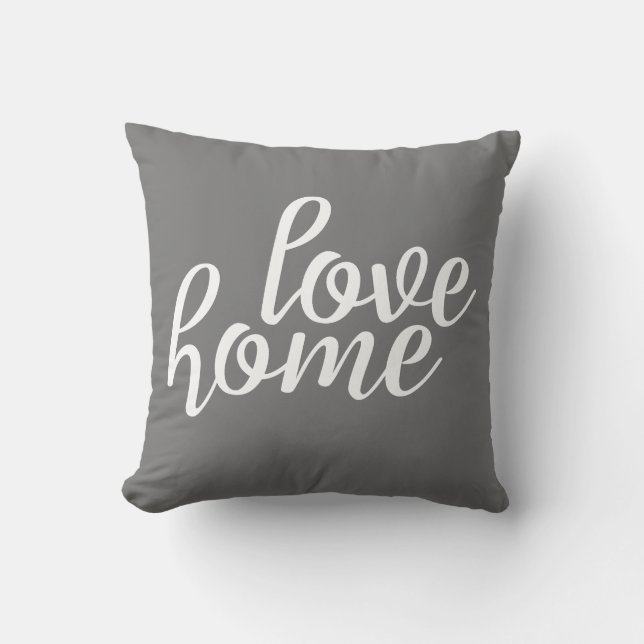 Coussin Grey Love Home Script (Recto)